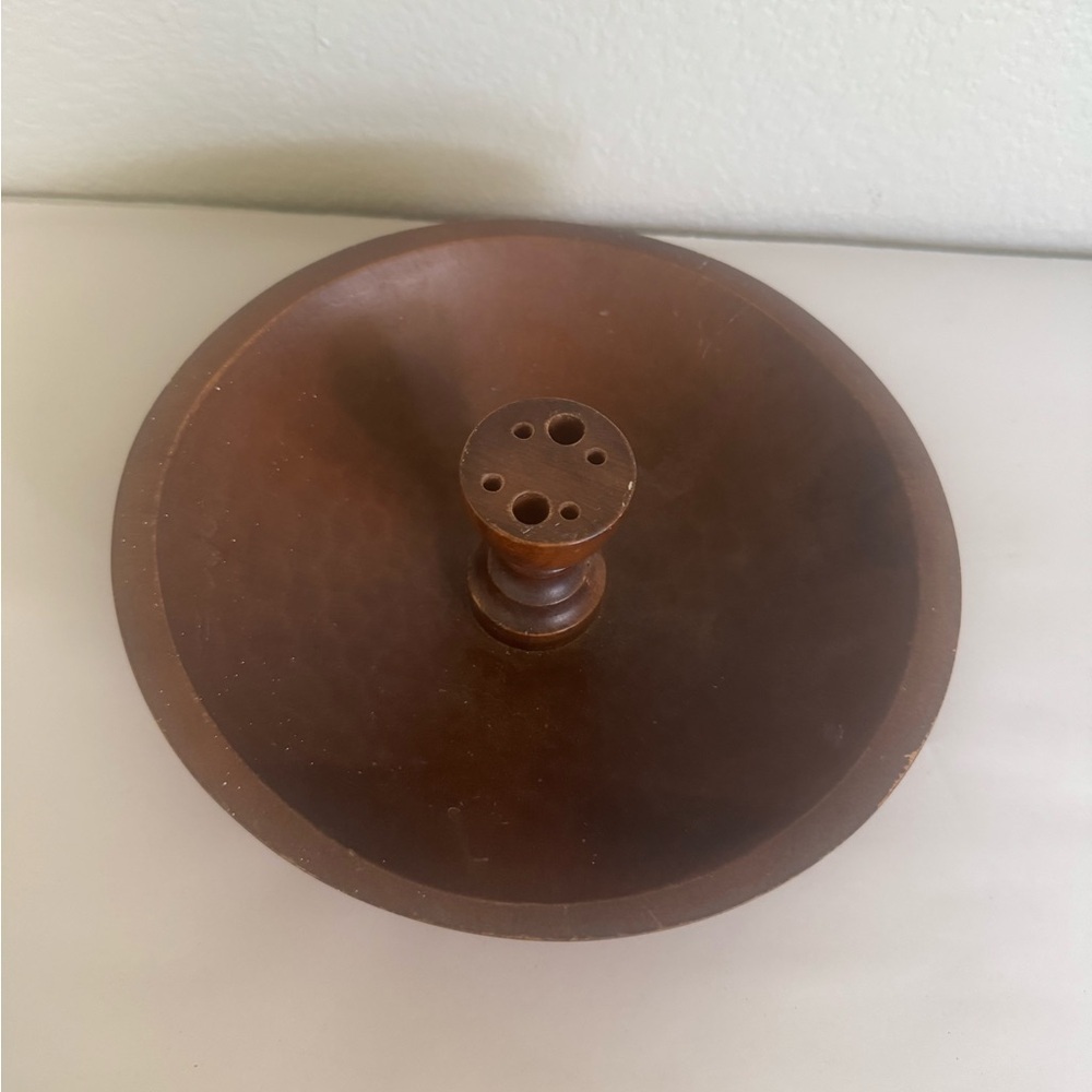 1960s Turned Walnut Wood Nut Bowl